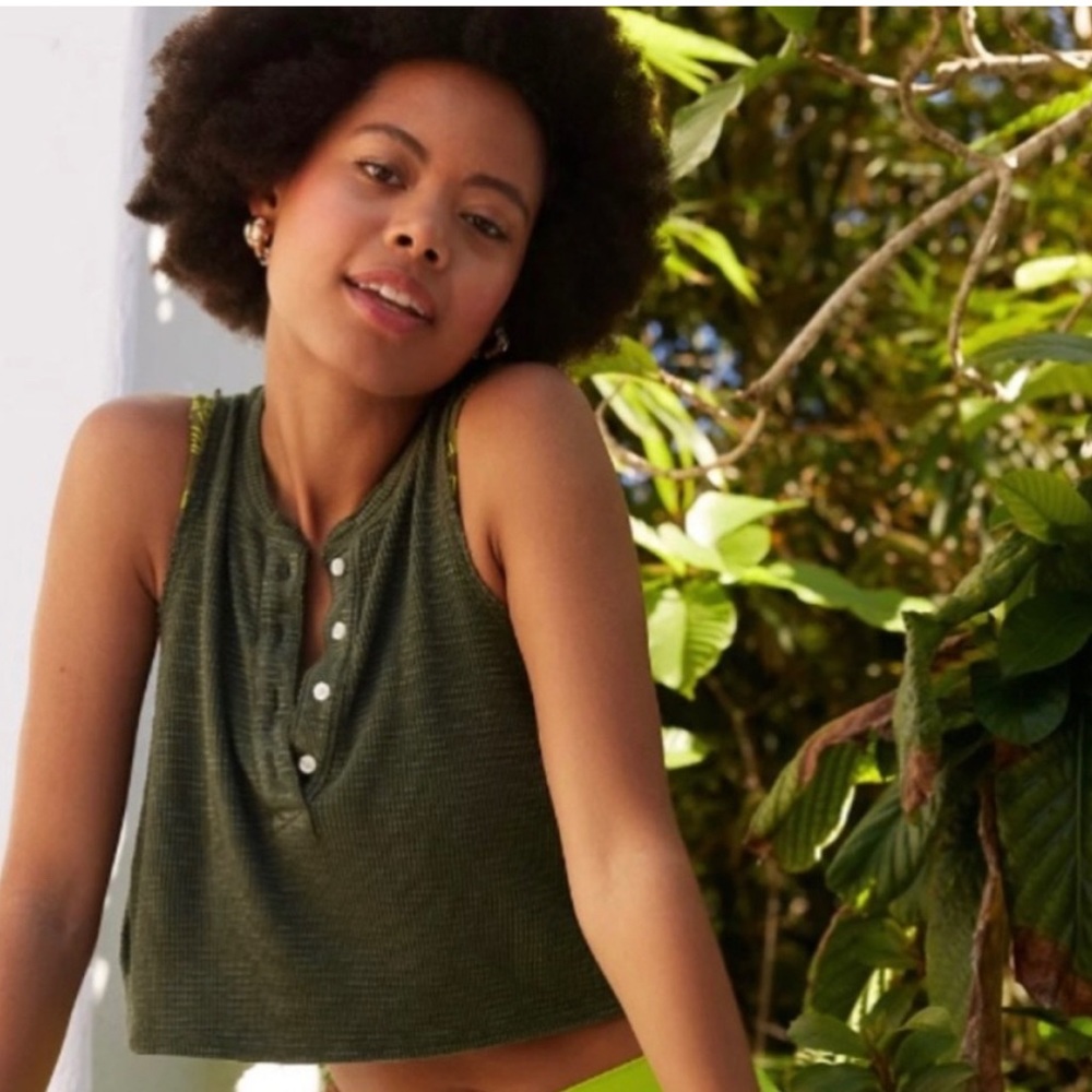 Aerie sunspun waffle tank